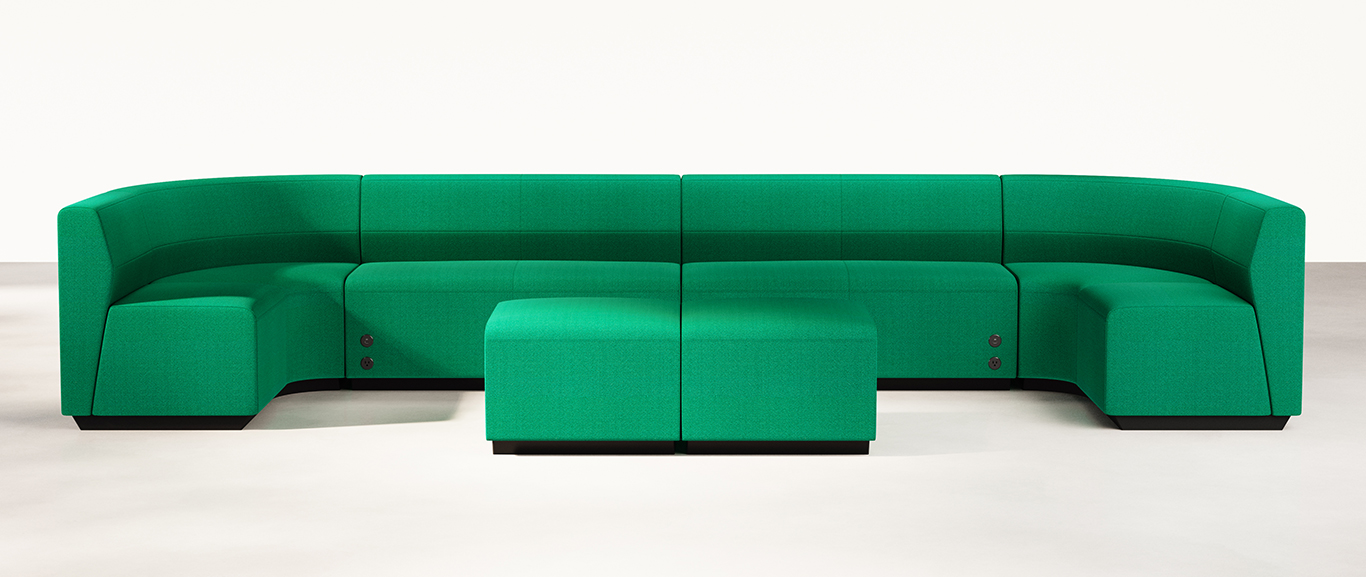 Koble Green U Shape Ottoman